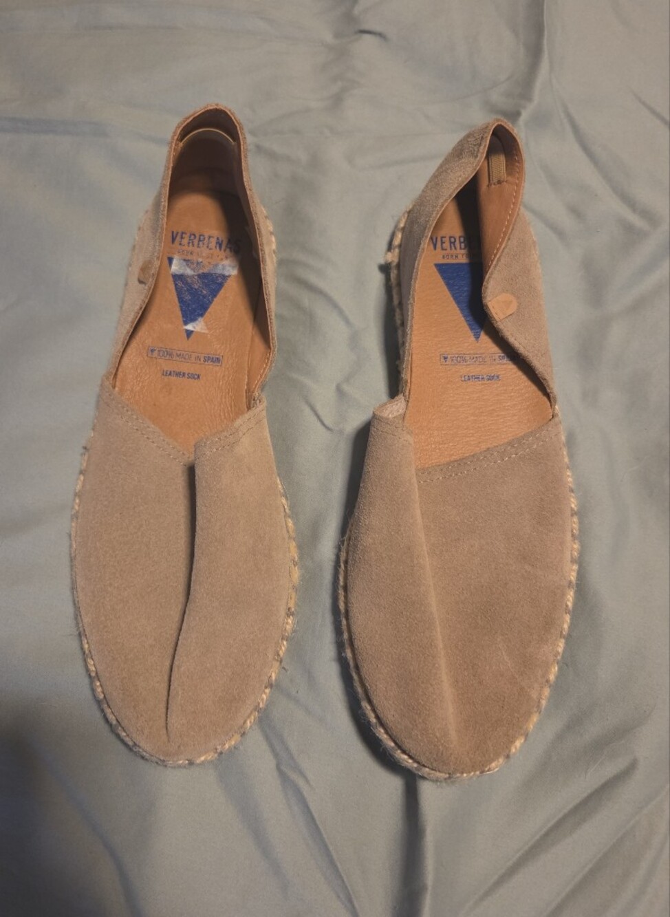 Verbenas Leather Sock Casual Slip-On Flats in Light Tan